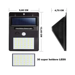 Merkloos Automatische Solar LED Lamp - 30 LED - Zonne-energie - Beweging Sensor - Tuinverlichting - Zwart -Philips Hue Winkel 1200x1200 1632