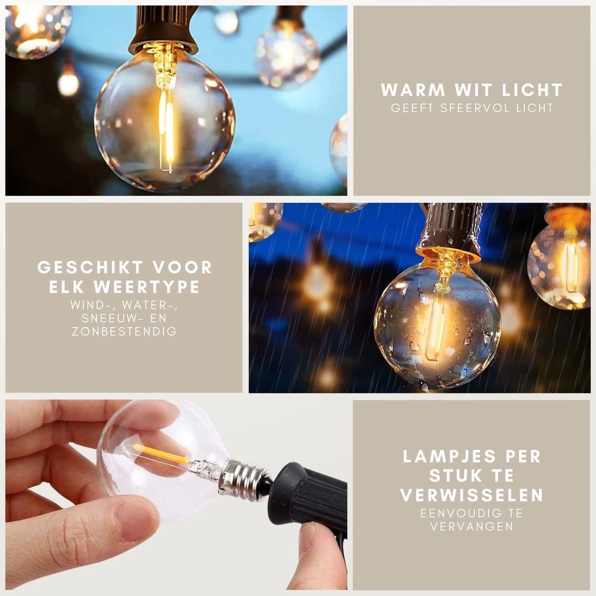 A Sunny Day Lichtsnoer Buiten Inclusief 25 LED Lampen Voor Buiten 7,5 Meter - Lichtsnoer Voor Buiten - 25 LED Lampen - Lichtslinger - Prikkabel - Lichtsnoer Binnen - Prikkabel Binnen - Lichtsnoer Tuin 6 A Sunny Day Lichtsnoer Buiten Inclusief 25 LED Lampen Voor Buiten 7,5 Meter - Lichtsnoer Voor Buiten - 25 LED Lampen - Lichtslinger - Prikkabel - Lichtsnoer Binnen - Prikkabel Binnen - Lichtsnoer Tuin - Afbeelding 4