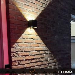 Elumia® Wandlamp Met Bewegingssensor Voor Binnen En Buiten - Zwart - 10x10x10cm - Warm Wit(2700K) - 12W - Industrieel - Waterdicht - LED -Philips Hue Winkel 1200x1200 1694