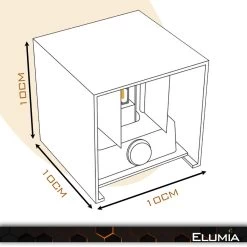 Elumia® Wandlamp Met Bewegingssensor Voor Binnen En Buiten - Zwart - 10x10x10cm - Warm Wit(2700K) - 12W - Industrieel - Waterdicht - LED -Philips Hue Winkel 1200x1200 1696