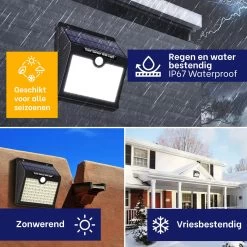 Merkloos Solar Buitenlamp Met Bewegingssensor - Wit Licht - Tuinverlichting Op Zonne-energie - IP65 Waterdicht - 2 Stuks - 97 LEDs - 2700K - Zwart -Philips Hue Winkel 1200x1200 1699