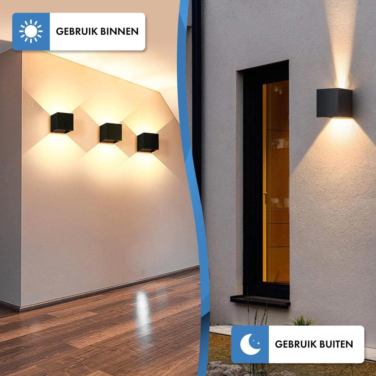 Buitenlamp Met Bewegingssensor - Buitenlamp Met Sensor - Wandlamp Buitenverlichting Met Sensor - Muurlamp Voor Binnen En Buiten 4 Buitenlamp Met Bewegingssensor - Buitenlamp Met Sensor - Wandlamp Buitenverlichting Met Sensor - Muurlamp Voor Binnen En Buiten - Afbeelding 2