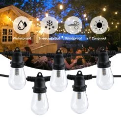 SHINE - Lichtsnoer - Lichtslinger Op Zonne-energie - Solar Led Prikkabel - Feestverlichting - Lampjes Slinger - Tuinverlichting - Vintage Basic Sfeerverlichting - 10 Meter En 12 Led Plug-In Lampen -Philips Hue Winkel 1200x1200 1730