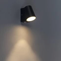 QAZQA Uma - Moderne LED Buitenlamp Met Bewegingsmelder | Bewegingssensor | Sensor Voor Buiten - 1 Lichts - D 120 Mm - Donkergrijs - Buitenverlichting -Philips Hue Winkel 1200x1200 1761