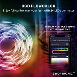 HOFTRONIC - Smart LED Strip 5m - RGB Flow Colors - WiFi + Bluetooth - 16,5 Miljoen Kleuren Met 120 LEDs - Music Sync - Met Afstandsbediening - Zelfklevend - Voor Google Home, Amazon Alexa En Siri 17 HOFTRONIC - Smart LED Strip 5m - RGB Flow Colors - WiFi + Bluetooth - 16,5 Miljoen Kleuren Met 120 LEDs - Music Sync - Met Afstandsbediening - Zelfklevend - Voor Google Home, Amazon Alexa En Siri -Philips Hue Winkel 1200x1200 1776