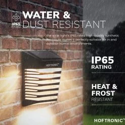 4x HOFTRONIC Dono - Solar Wandlamp Buiten - IP65 Waterdicht - Wintersolar Technologie Monokristal Zonnepaneel - 3000K Warm Wit (sfeervol) - Solar Tuinverlichting Zonne Energie -Philips Hue Winkel 1200x1200 1863