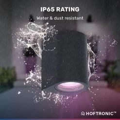 Hoftronic Smart Alvin - Smart LED Wandlamp - WiFi + Bluetooth - Downlight - GU10 5,5 Watt 400lm - RGBWW 16,5 Miljoen Kleuren - Slimme Muurlamp - Geschikt Als Binnen En Buiten Wandlamp - 3 Jaar Garantie -Philips Hue Winkel 1200x1200 1872