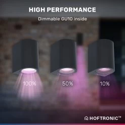 Hoftronic Smart Alvin - Smart LED Wandlamp - WiFi + Bluetooth - Downlight - GU10 5,5 Watt 400lm - RGBWW 16,5 Miljoen Kleuren - Slimme Muurlamp - Geschikt Als Binnen En Buiten Wandlamp - 3 Jaar Garantie -Philips Hue Winkel 1200x1200 1873