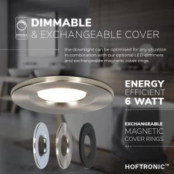 HOFTRONIC Venezia - Set Van 6 LED Inbouwspots RVS - IP65 Waterdicht - Dimbaar - 6 Watt 600 Lumen - Met Lichtbron - 2700K Warm Wit Licht - Zaagmaat 65mm - Inbouwdiepte 45mm - Geschikt Voor Badkamer, Woonkamer, Veranda En Carport - 3 Jaar Garantie -Philips Hue Winkel 1200x1200 1882