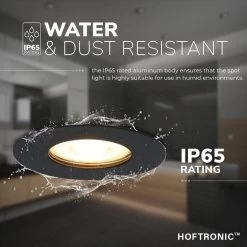 HOFTRONIC™ LED Inbouwspots 3 Spots - Zwart - Rond - IP65 - GU10 - Dimbaar - Spot Bari - 5 Watt 2700K Warm Wit -Philips Hue Winkel 1200x1200 1894