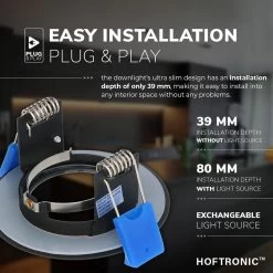 HOFTRONIC™ LED Inbouwspots 3 Spots - Zwart - Rond - IP65 - GU10 - Dimbaar - Spot Bari - 5 Watt 2700K Warm Wit -Philips Hue Winkel 1200x1200 1895