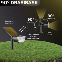 Happy Goods - Solar Prikspot - Buitenlampen - Tuinsteker - Buiten - Solar - Tuinverlichting - Lampen - Buiten Verlichting - Tuinlantaarn - Padverlichting - Zonne-energie - Warm White - Prikspot - Zomer - Duurzaam -Philips Hue Winkel 1200x1200 1991