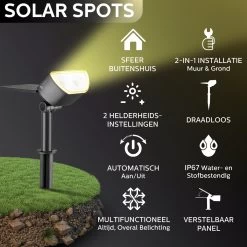 Happy Goods - Solar Prikspot - Buitenlampen - Tuinsteker - Buiten - Solar - Tuinverlichting - Lampen - Buiten Verlichting - Tuinlantaarn - Padverlichting - Zonne-energie - Warm White - Prikspot - Zomer - Duurzaam -Philips Hue Winkel 1200x1200 1993