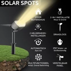 Happy Goods - Solar Prikspot - Buitenlampen - Tuinsteker - Buiten - Solar - Tuinverlichting - Lampen - Buiten Verlichting - Tuinlantaarn - Padverlichting - Zonne-energie - Warm White - Prikspot - Zomer - Duurzaam -Philips Hue Winkel 1200x1200 1994