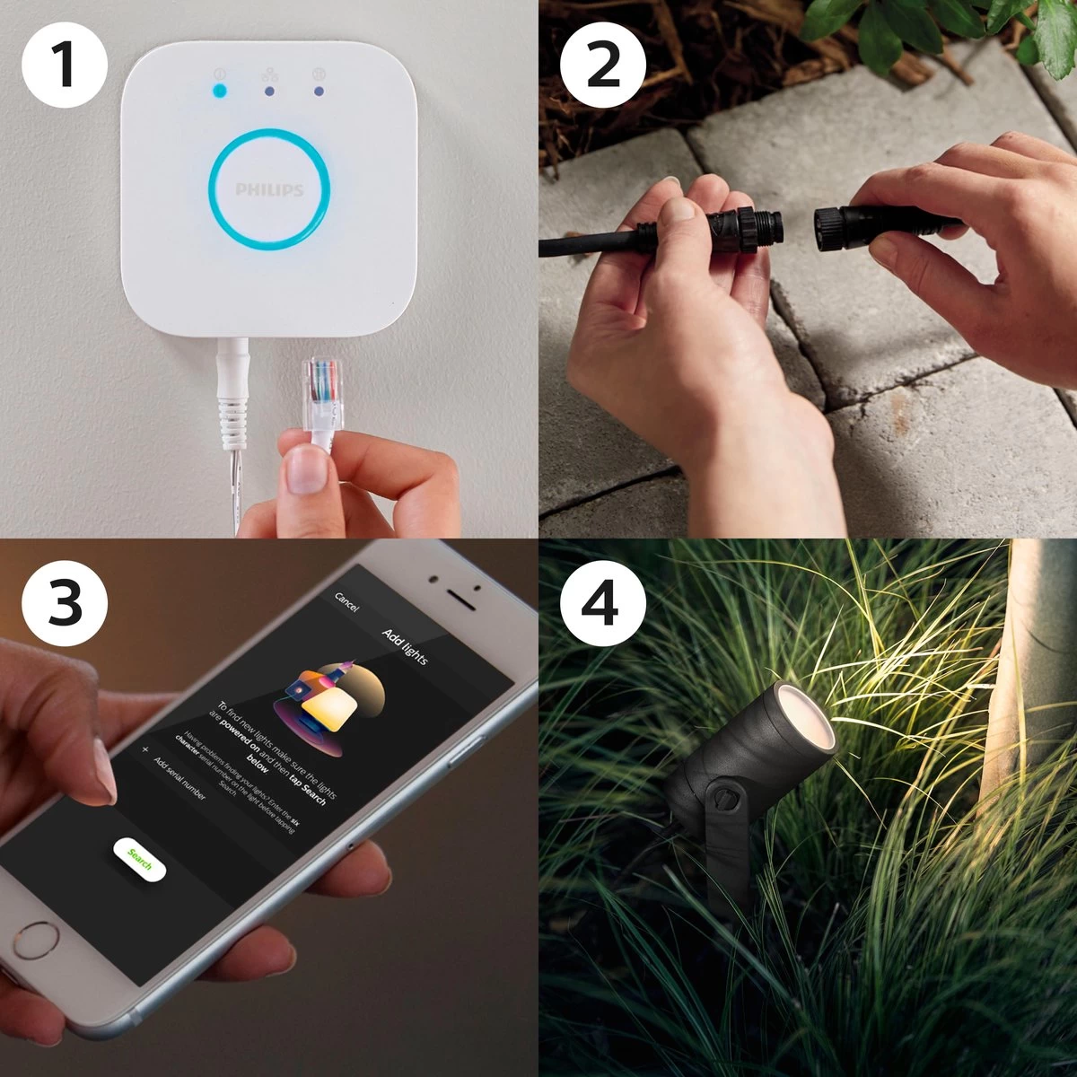 Philips Hue Lily Tuinspot Starterspakket Met Hue Bridge - Prikspot White And Color Ambiance - Prikspots Voor Buiten - Tuinverlichting - 3 Spots - Zwart 11 Philips Hue Lily Tuinspot Starterspakket Met Hue Bridge - Prikspot White And Color Ambiance - Prikspots Voor Buiten - Tuinverlichting - 3 Spots - Zwart - Afbeelding 9