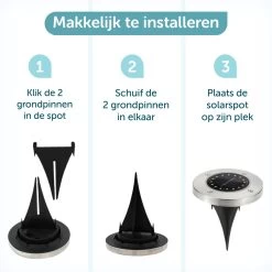 ForDig Solar Grondspots (4 Stuks) - RVS Grond Spots Op Zonne-energie Met 16 LED Spotjes - 10 Uur Buiten Verlichting In Tuin - IP65 Waterdicht - Tuinverlichting Lamp - Buitenverlichting Tuinlamp -Philips Hue Winkel 1200x1200 2093