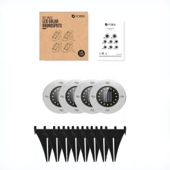 ForDig Solar Grondspots (4 Stuks) - RVS Grond Spots Op Zonne-energie Met 16 LED Spotjes - 10 Uur Buiten Verlichting In Tuin - IP65 Waterdicht - Tuinverlichting Lamp - Buitenverlichting Tuinlamp -Philips Hue Winkel 1200x1200 2097