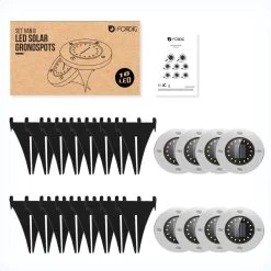 ForDig Solar Grondspots (8 Stuks) - RVS Grond Spots Op Zonne-energie Met 16 LED Spotjes - 10 Uur Buiten Verlichting In Tuin - IP65 Waterdicht - Tuinverlichting Lamp - Buitenverlichting Tuinlamp -Philips Hue Winkel 1200x1200 2103