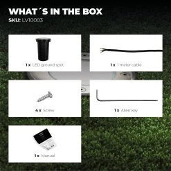 Ledvion Leo - LED Grondspot - 1m Kabel - RVS Geborsteld - Rond - GU10 Fitting - IP67 -Philips Hue Winkel 1200x1200 2109