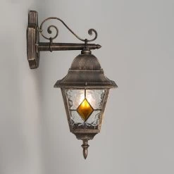 QAZQA Antigua - Landelijke Wandlamp Voor Buiten - 1 Lichts - D 255 Mm - Brons - Buitenverlichting -Philips Hue Winkel 1200x1200 2133