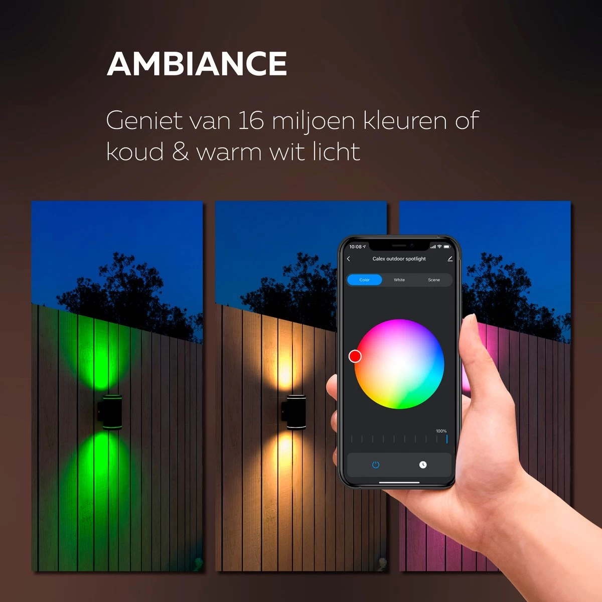 Calex Smart Outdoor LED Buitenlamp - Slimme Up & Down Wandlamp - RGB En Warm Wit Licht - 4W - Zwart 8 Calex Smart Outdoor LED Buitenlamp - Slimme Up & Down Wandlamp - RGB En Warm Wit Licht - 4W - Zwart - Afbeelding 6