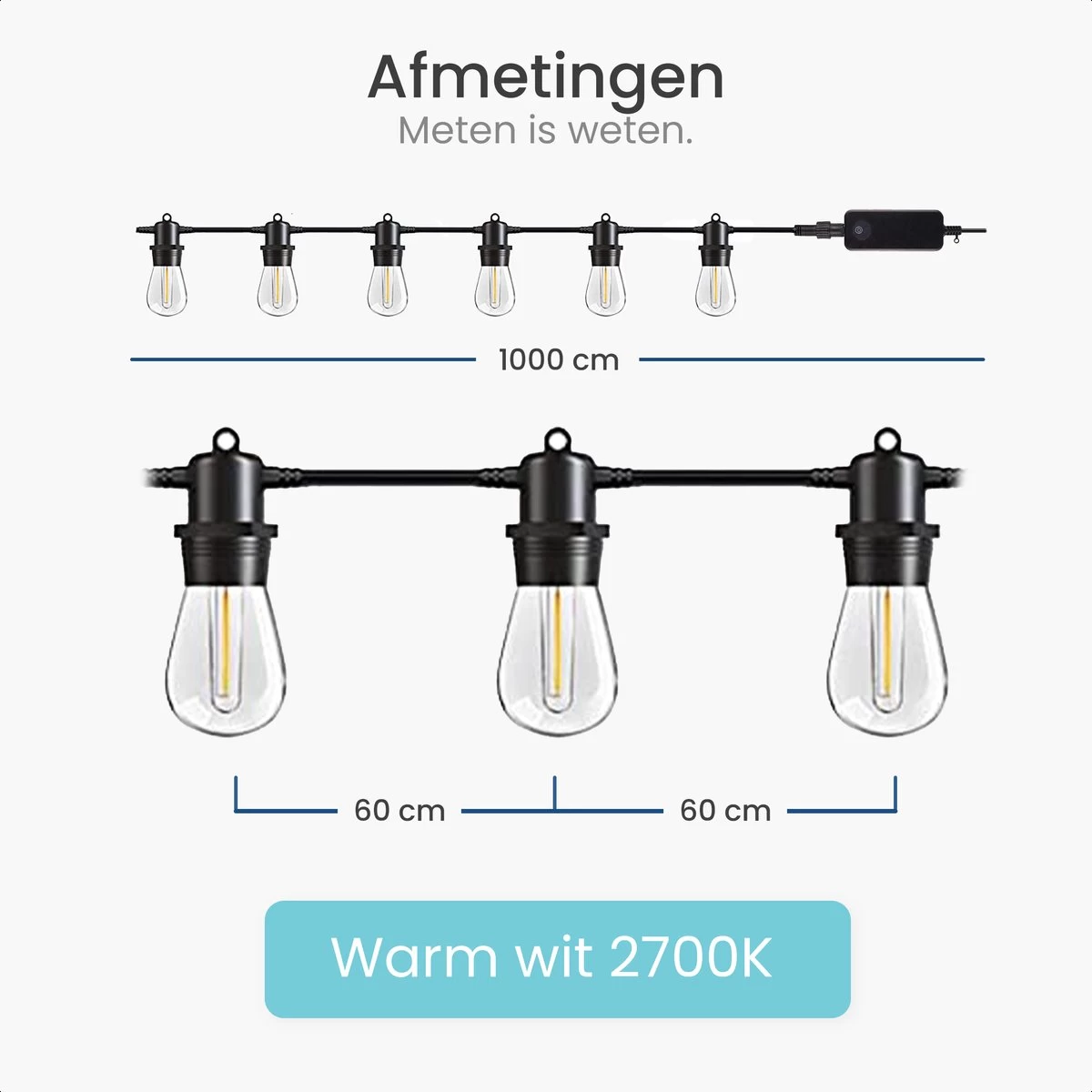 Gologi Lichtsnoer Buiten En Binnen - Lichtslinger 10M - Tuinverlichting LED - Warme Sfeerverlichting 2700K - Smart Verlichting - Koppelbaar Tot 25M 7 Gologi Lichtsnoer Buiten En Binnen - Lichtslinger 10M - Tuinverlichting LED - Warme Sfeerverlichting 2700K - Smart Verlichting - Koppelbaar Tot 25M - Afbeelding 5