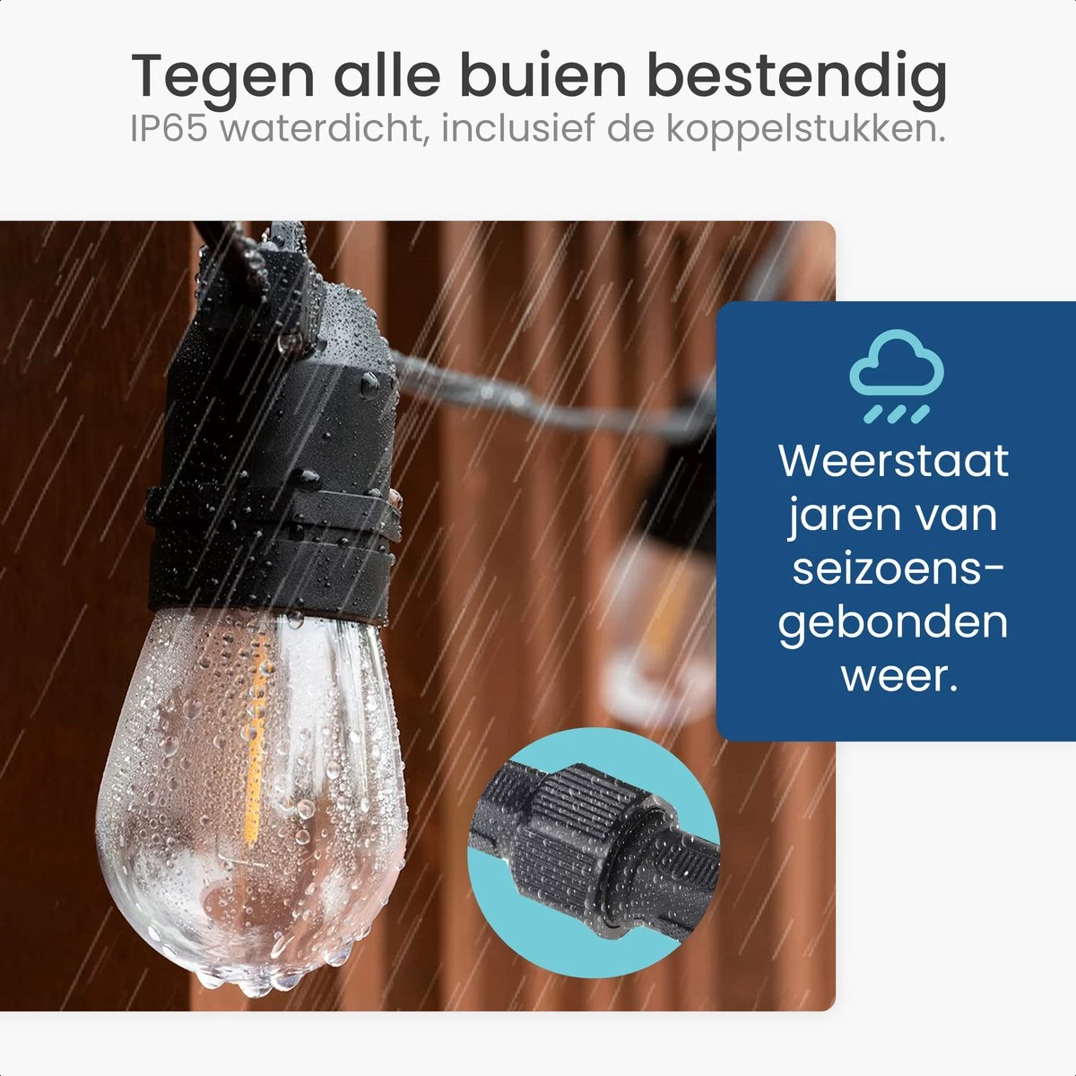 Gologi Lichtsnoer Buiten En Binnen - Lichtslinger 10M - Tuinverlichting LED - Warme Sfeerverlichting 2700K - Smart Verlichting - Koppelbaar Tot 25M 11 Gologi Lichtsnoer Buiten En Binnen - Lichtslinger 10M - Tuinverlichting LED - Warme Sfeerverlichting 2700K - Smart Verlichting - Koppelbaar Tot 25M - Afbeelding 9