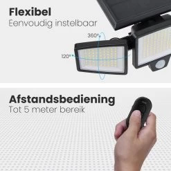 Auronic Buitenlamp - Zonne-energie - Bewegingssensor - 210 LED's Wandlamp - Tuinverlichting - IP65 - Zwart - 2 Stuks -Philips Hue Winkel 1200x1200 2159
