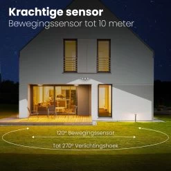 Auronic Buitenlamp - Zonne-energie - Bewegingssensor - 210 LED's Wandlamp - Tuinverlichting - IP65 - Zwart - 2 Stuks -Philips Hue Winkel 1200x1200 2160