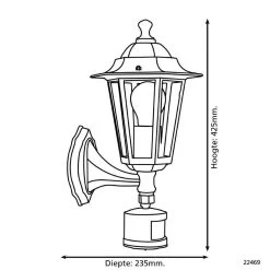 EGLO Laterna 4 Wandlamp - Voor Buiten - Met Sensor - 1 Lichts - Zwart -Philips Hue Winkel 1200x1200 2174