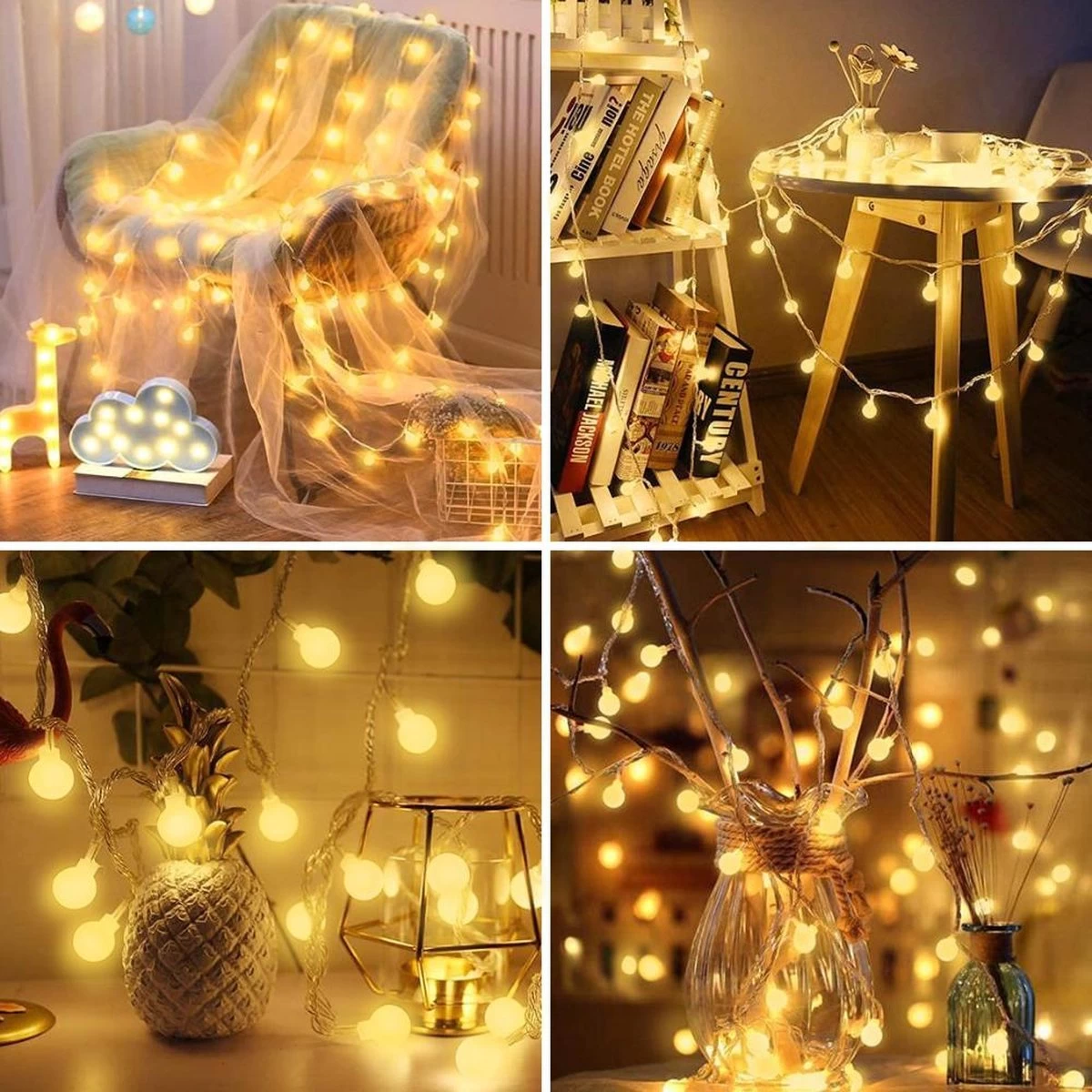 Soothe Lichtsnoer Buiten En Binnen – 10 Meter LED – Lichtslinger – Fairy Lights – Lampjes Slinger – Waterdicht – Op Batterijen - ⌀1.8cm 7 Soothe Lichtsnoer Buiten En Binnen – 10 Meter LED – Lichtslinger – Fairy Lights – Lampjes Slinger – Waterdicht – Op Batterijen - ⌀1.8cm - Afbeelding 5