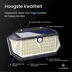 HappyLEDS Solar Wandlamp Met Bewegingssensor - Solar Tuinverlichting - Buitenlamp Met 3 Standen - Wandlamp Buiten - 266 Leds - 2 Stuks - Zwart - 18,5 CM 24 HappyLEDS Solar Wandlamp Met Bewegingssensor - Solar Tuinverlichting - Buitenlamp Met 3 Standen - Wandlamp Buiten - 266 Leds - 2 Stuks - Zwart - 18,5 CM -Philips Hue Winkel 1200x1200 2223