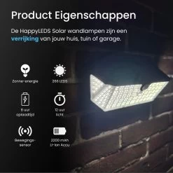 HappyLEDS Solar Wandlamp Met Bewegingssensor - Solar Tuinverlichting - Buitenlamp Met 3 Standen - Wandlamp Buiten - 266 Leds - 2 Stuks - Zwart - 18,5 CM 25 HappyLEDS Solar Wandlamp Met Bewegingssensor - Solar Tuinverlichting - Buitenlamp Met 3 Standen - Wandlamp Buiten - 266 Leds - 2 Stuks - Zwart - 18,5 CM -Philips Hue Winkel 1200x1200 2224