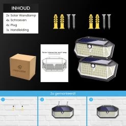HappyLEDS Solar Wandlamp Met Bewegingssensor - Solar Tuinverlichting - Buitenlamp Met 3 Standen - Wandlamp Buiten - 266 Leds - 2 Stuks - Zwart - 18,5 CM 26 HappyLEDS Solar Wandlamp Met Bewegingssensor - Solar Tuinverlichting - Buitenlamp Met 3 Standen - Wandlamp Buiten - 266 Leds - 2 Stuks - Zwart - 18,5 CM -Philips Hue Winkel 1200x1200 2225