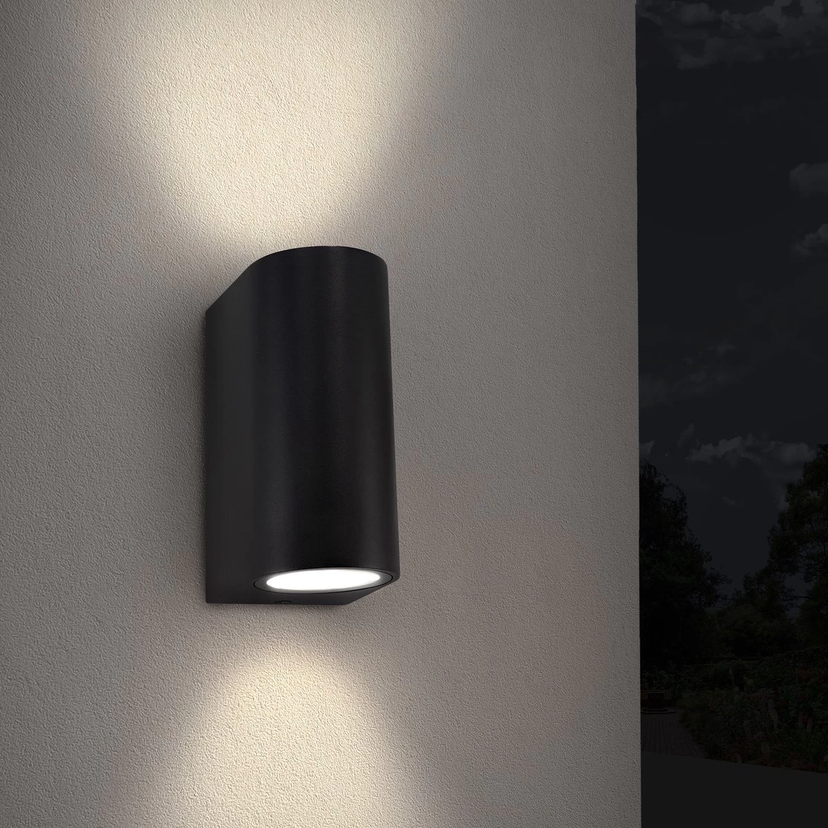 Ledvion Douglas - Wandlamp Buiten - Zwart - Up Down Light - 2x GU10 Fitting - IP54 4 Ledvion Douglas - Wandlamp Buiten - Zwart - Up Down Light - 2x GU10 Fitting - IP54 - Afbeelding 2