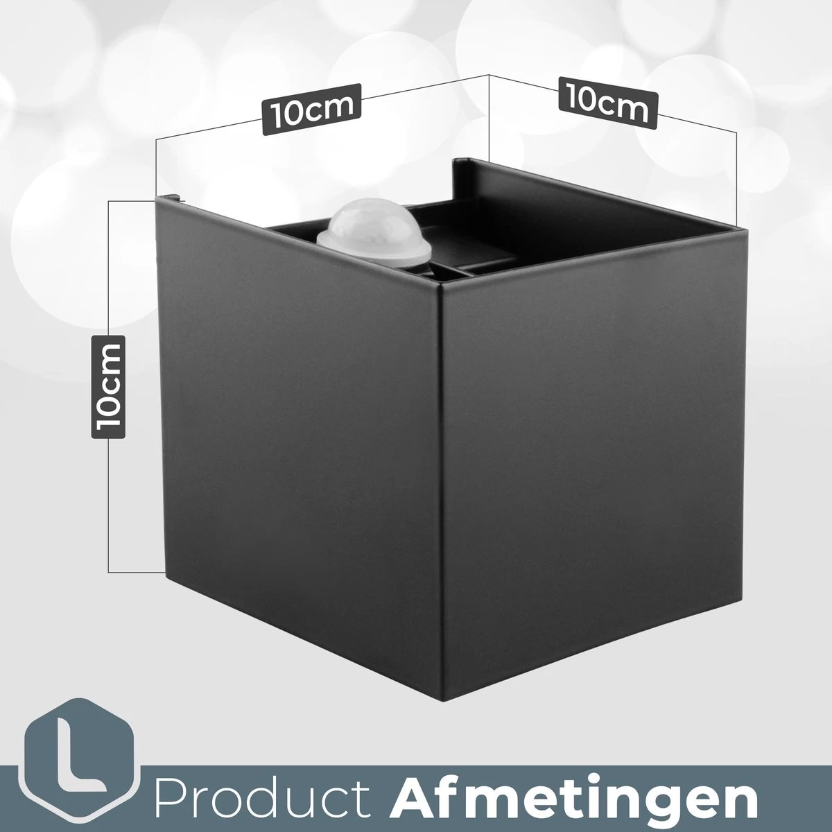 Lura Life - Design Wandlamp Kubus Met Bewegingssensor - LED - Zwart - 3000K Warm Wit - IP65 Waterdicht - Muurlamp - Geschikt Voor Binnen & Buiten - Motion Sensor 10 Lura Life - Design Wandlamp Kubus Met Bewegingssensor - LED - Zwart - 3000K Warm Wit - IP65 Waterdicht - Muurlamp - Geschikt Voor Binnen & Buiten - Motion Sensor - Afbeelding 8