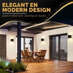 Homèlle Buitenlamp Met Bewegingssensor - Wandlamp Voor Binnen En Buiten - Tuinverlichting - 2700K - Industrieel - Zwart - Design - LED - 10x10x10cm -Philips Hue Winkel 1200x1200 2300