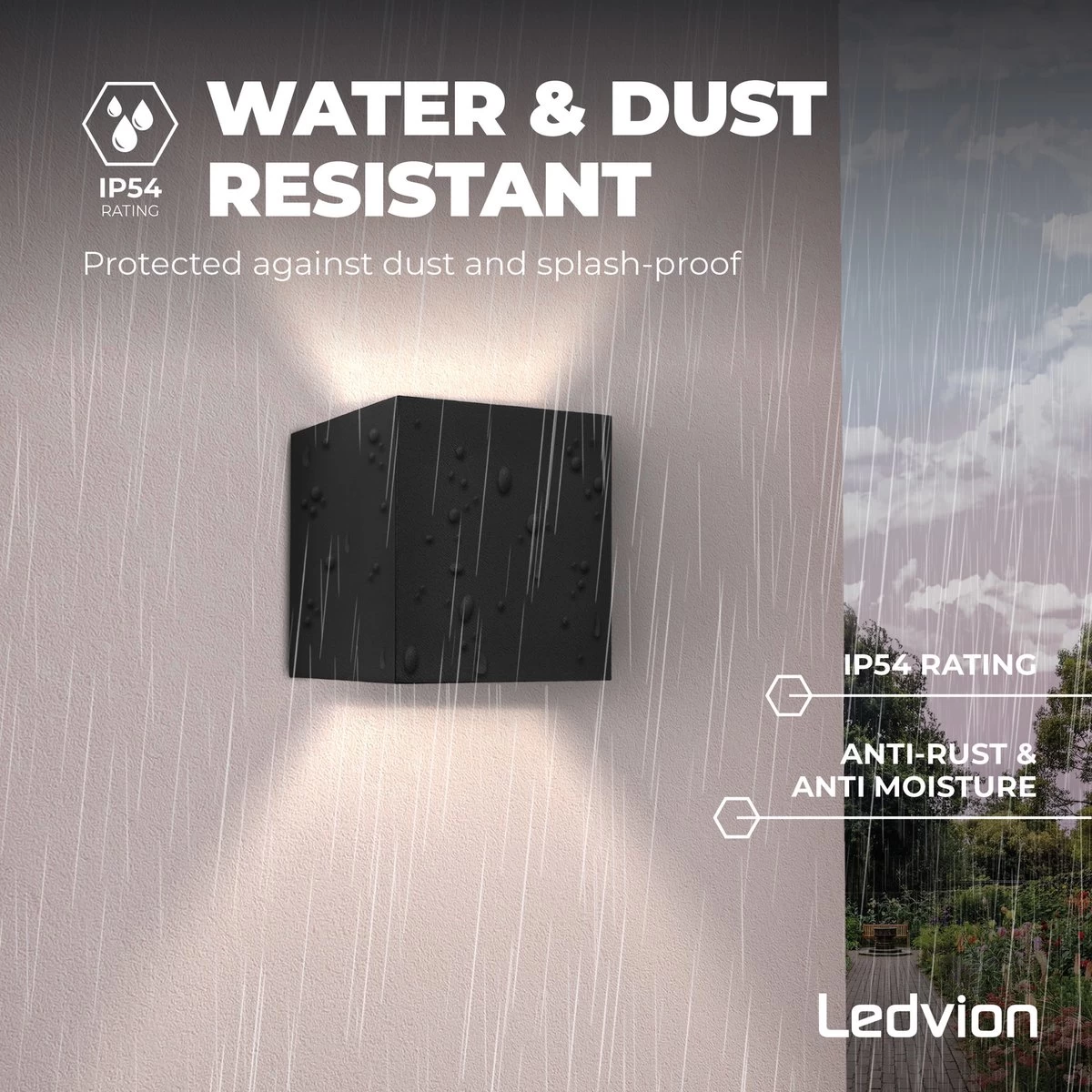 Ledvion Wandlamp Buiten - Zwart - 6W - 3000K - Up Down Light - IP54 16 Ledvion Wandlamp Buiten - Zwart - 6W - 3000K - Up Down Light - IP54 - Afbeelding 14