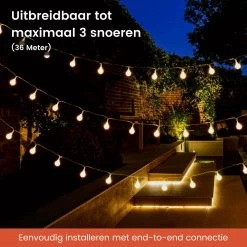 Partizzle 12m Lichtsnoer - Buiten & Binnen - Kamer Decoratie Lichtjes Slinger Tieners - Lampjes Lichtslinger Kinderkamer - Fotoslinger - Sfeer En Feestverlichting - Tuinverlichting - Warm Wit / 120 LEDs 16 Partizzle 12m Lichtsnoer - Buiten & Binnen - Kamer Decoratie Lichtjes Slinger Tieners - Lampjes Lichtslinger Kinderkamer - Fotoslinger - Sfeer En Feestverlichting - Tuinverlichting - Warm Wit / 120 LEDs -Philips Hue Winkel 1200x1200 2354