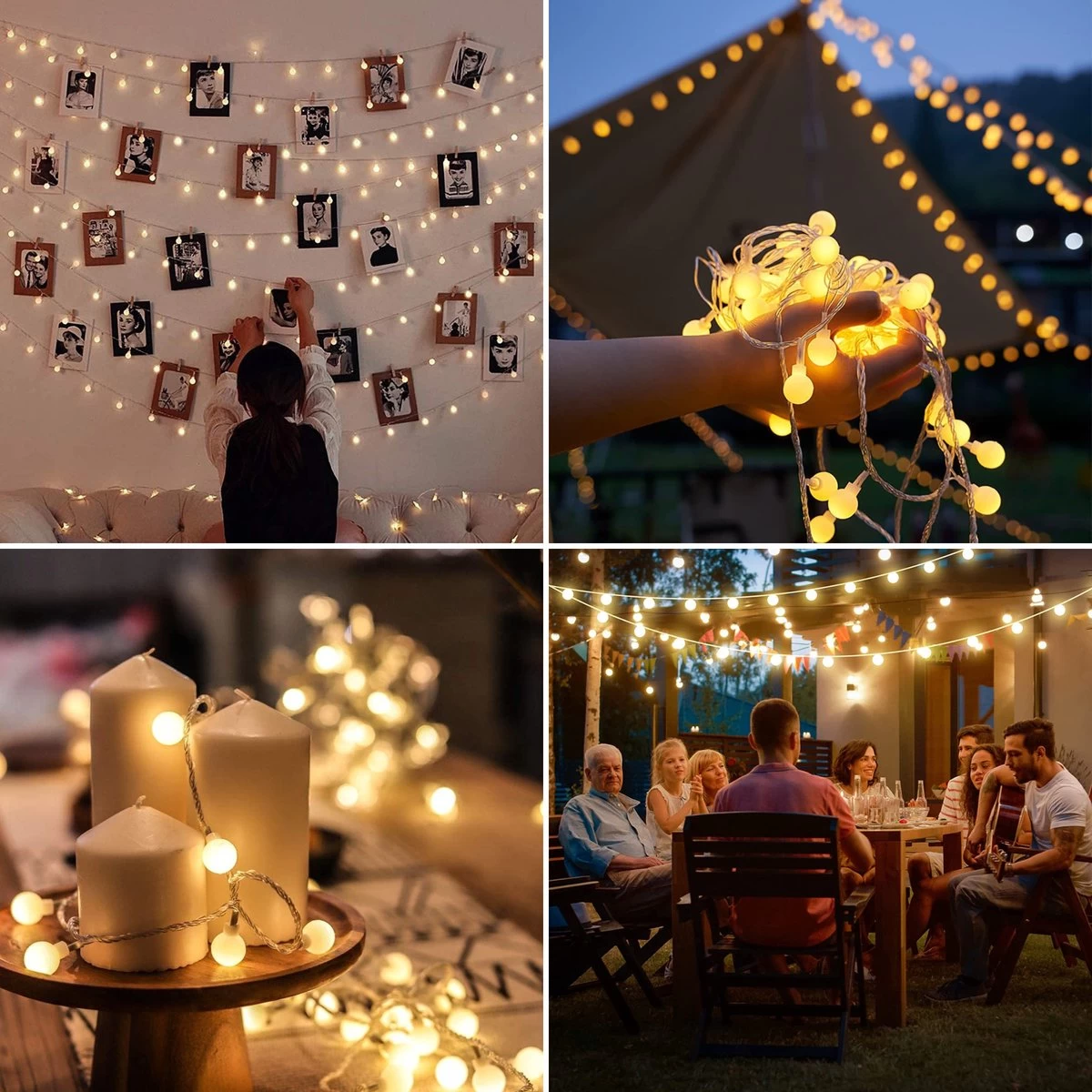 Partizzle 12m Lichtsnoer - Buiten & Binnen - Kamer Decoratie Lichtjes Slinger Tieners - Lampjes Lichtslinger Kinderkamer - Fotoslinger - Sfeer En Feestverlichting - Tuinverlichting - Warm Wit / 120 LEDs 10 Partizzle 12m Lichtsnoer - Buiten & Binnen - Kamer Decoratie Lichtjes Slinger Tieners - Lampjes Lichtslinger Kinderkamer - Fotoslinger - Sfeer En Feestverlichting - Tuinverlichting - Warm Wit / 120 LEDs - Afbeelding 8