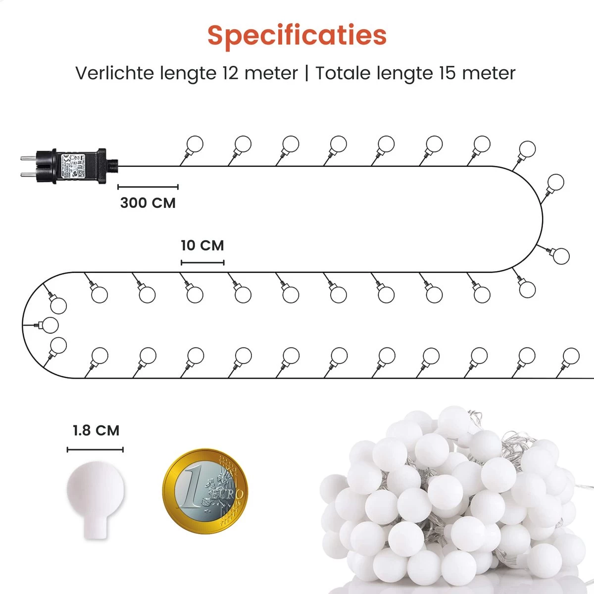 Partizzle 12m Lichtsnoer - Buiten & Binnen - Kamer Decoratie Lichtjes Slinger Tieners - Lampjes Lichtslinger Kinderkamer - Fotoslinger - Sfeer En Feestverlichting - Tuinverlichting - Warm Wit / 120 LEDs 12 Partizzle 12m Lichtsnoer - Buiten & Binnen - Kamer Decoratie Lichtjes Slinger Tieners - Lampjes Lichtslinger Kinderkamer - Fotoslinger - Sfeer En Feestverlichting - Tuinverlichting - Warm Wit / 120 LEDs - Afbeelding 10