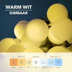 Brightly® Lichtsnoer Van 10 Meter LED – Op USB – Voor Binnen En Buiten – Warm Wit Lichtslinger – Tuinverlichting Met Lampjes Slinger – LED Fairy Lights – Waterdicht -Philips Hue Winkel 1200x1200 2375