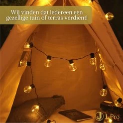 J-Pro Frigus 20 Lichtsnoer Buiten Op Netstroom - Tuinverlichting LED - Buiten Lichtslinger - 20 LEDs Tuinverlichting Met Stekker - 3+2m - ø5cm -Philips Hue Winkel 1200x1200 2391