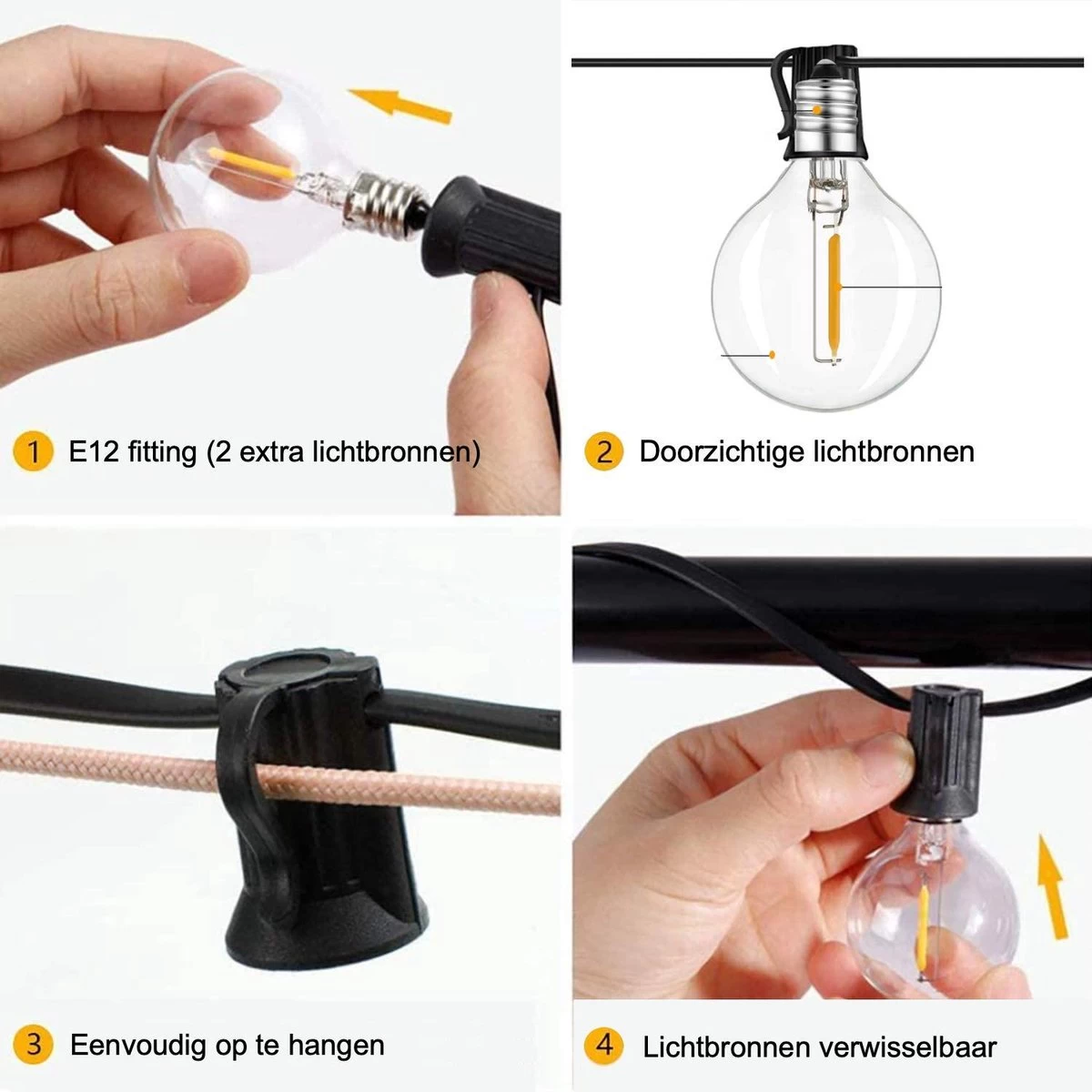 A Sunny Day Solar Lichtsnoer Buiten Inclusief 25 LED Lampen Voor Buiten - Lichtsnoer Op Zonne-energie - 25 LED Lampen - Solar Tuinverlichting - Lichtslinger - Prikkabel - Priklicht - Lichtsnoer 8 A Sunny Day Solar Lichtsnoer Buiten Inclusief 25 LED Lampen Voor Buiten - Lichtsnoer Op Zonne-energie - 25 LED Lampen - Solar Tuinverlichting - Lichtslinger - Prikkabel - Priklicht - Lichtsnoer - Afbeelding 6