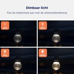 Novalits - Lichtsnoer Buiten & Binnen – Lichtslinger 16 Meter Met 25 LED's – Tuinverlichting Led - Sfeerverlichting - Prikkabel - Lampjes Slinger - Feestverlichting - Met Afstandsbediening & Dimfunctie - 4 Extra Leds -Philips Hue Winkel 1200x1200 2446