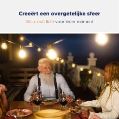 Novalits - Lichtsnoer Buiten & Binnen – Lichtslinger 16 Meter Met 25 LED's – Tuinverlichting Led - Sfeerverlichting - Prikkabel - Lampjes Slinger - Feestverlichting - Met Afstandsbediening & Dimfunctie - 4 Extra Leds -Philips Hue Winkel 1200x1200 2448