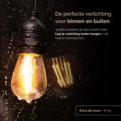 QHouse® Basic Black Lichtsnoer – Lichtslinger - Tuinverlichting - Tuinverlichting LED Buiten - Prikkabel – 10 Meter - E-27 Fitting - Zwart -Philips Hue Winkel 1200x1200 2474