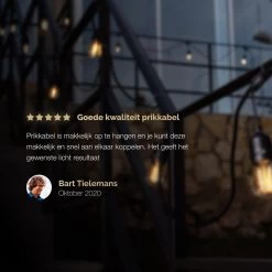 QHouse® Basic Black Lichtsnoer – Lichtslinger - Tuinverlichting - Tuinverlichting LED Buiten - Prikkabel – 10 Meter - E-27 Fitting - Zwart -Philips Hue Winkel 1200x1200 2476