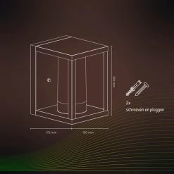 Calex Smart Outdoor LED Buitenlamp - Slimme Wandlamp - RGB En Warm Wit Licht - 4W - Zwart -Philips Hue Winkel 1200x1200 2500