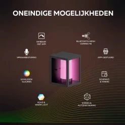 Calex Smart Outdoor LED Buitenlamp - Slimme Wandlamp - RGB En Warm Wit Licht - 4W - Zwart -Philips Hue Winkel 1200x1200 2501